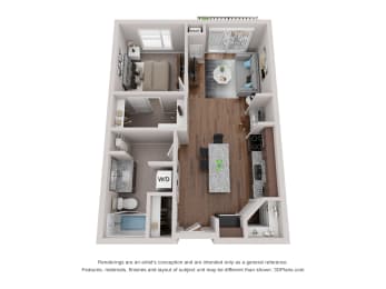 1 bed, 1 bath, 672 sqft, $1,512