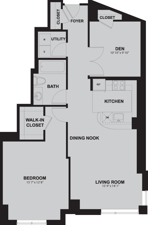 1 bed, 1 bath, 1,015 sqft, $2,889, Unit 208