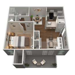 1 bed, 1 bath, 672 sqft, $1,171