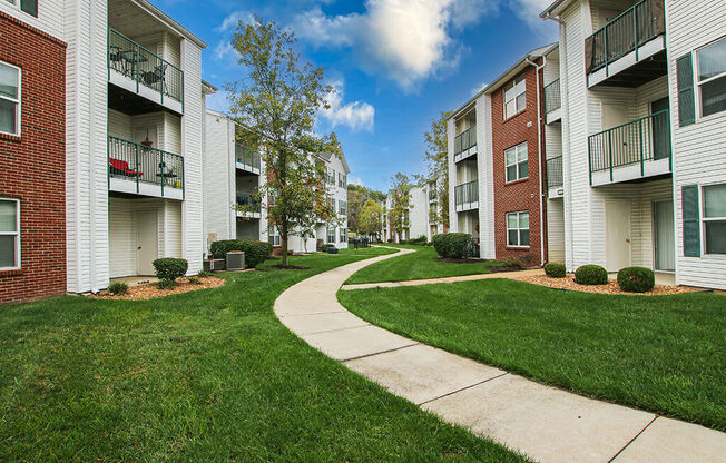 our apartments have a spacious courtyard and green grass