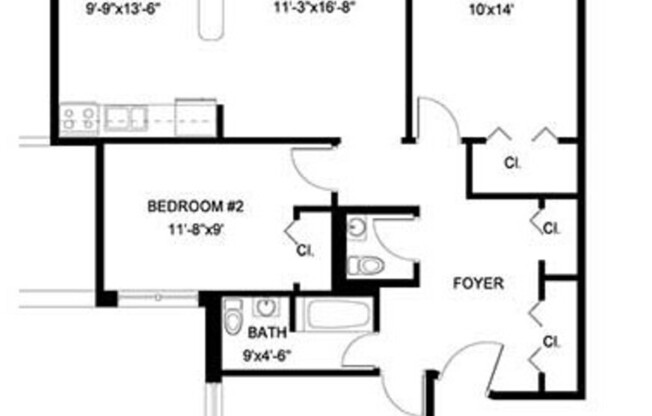 3 Bedroom: Beds - 3: Baths - 1.5: SqFt Range - 990 to 990