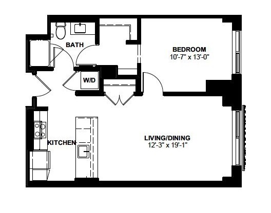 1 bed, 1 bath, 700 sqft, $3,800, Unit 733