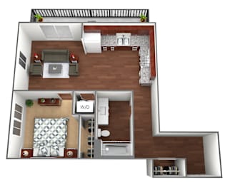 1 bed, 1 bath, 616 sqft, $1,673