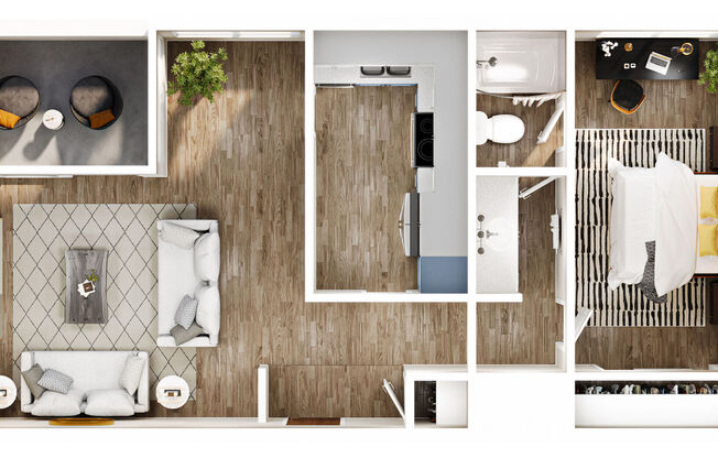 1 bed, 1 bath, 803 sqft, $2,400