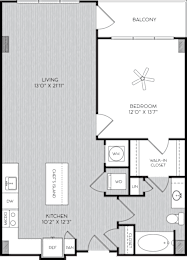 1 bed, 1 bath, 847 sqft, $1,607