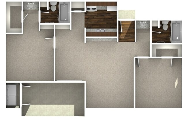 2 beds, 2 baths, 909 sqft, $1,119