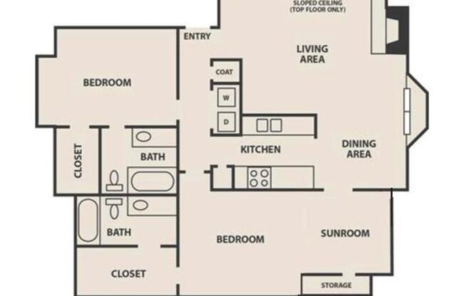 2 beds, 2 baths, 1,235 sqft, $1,888