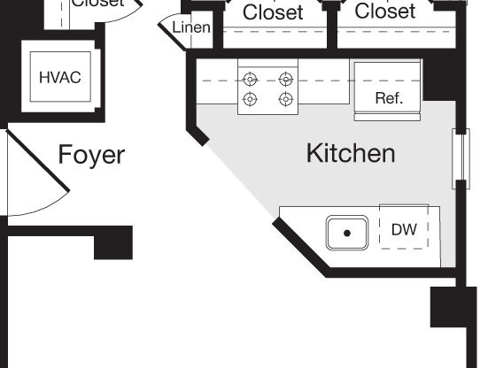 1 bed, 1 bath, 702 sqft, $2,642, Unit L03