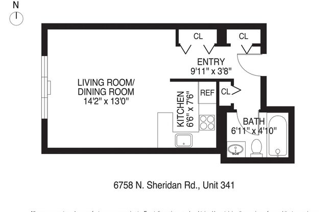 Studio, 1 bath, 275 sqft, $1,350, Unit 341