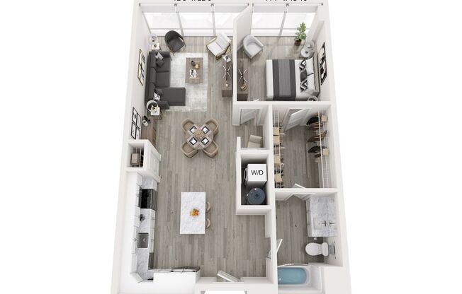 1 bed, 1 bath, 872 sqft, $1,925, Unit 517