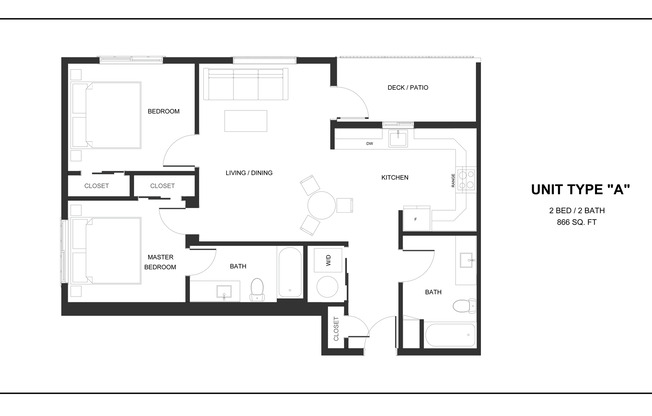 2 beds, 2 baths, 866 sqft, $1,795, Unit 30-103
