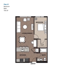 1 bed, 1 bath, 705 sqft, $2,000