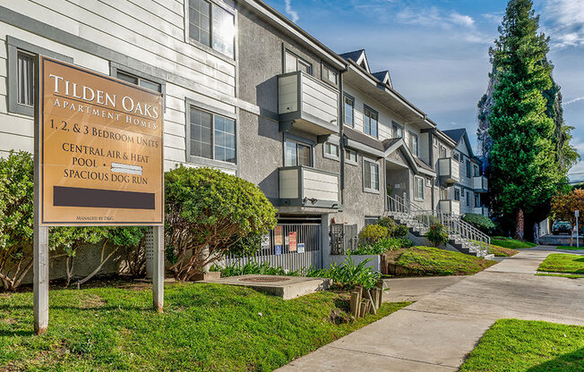 Street view of Tilden Oaks Apartments.