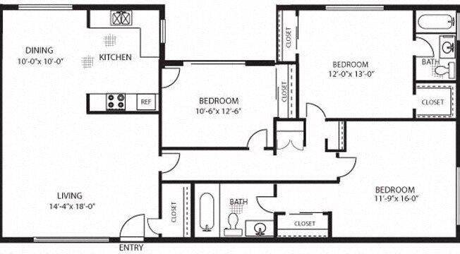 3 beds, 2 baths, 1,000 sqft, $3,500