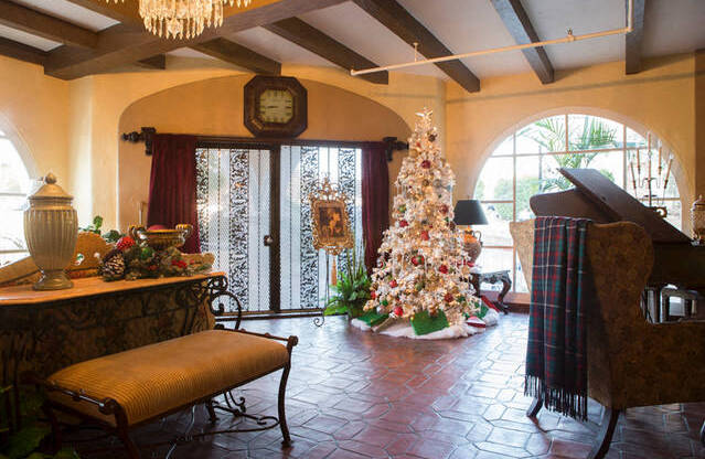 lobby with Christmas tree