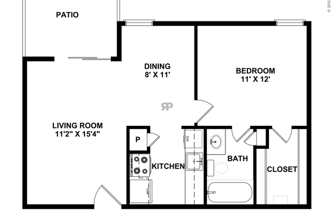 1 bed, 1 bath, 592 sqft, $835