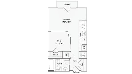 1 bed, 1 bath, 533 sqft, $1,750