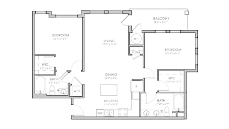 2 beds, 2 baths, 1,102 sqft, $2,100