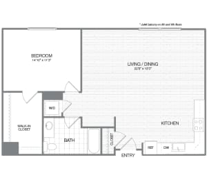 1 bed, 1 bath, 891 sqft, $5,192
