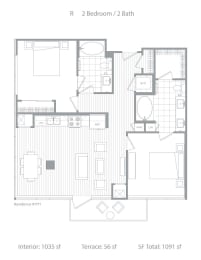 2 beds, 2 baths, 1,091 sqft, $3,849