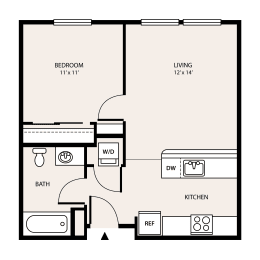 1 bed, 1 bath, 546 sqft, $1,561