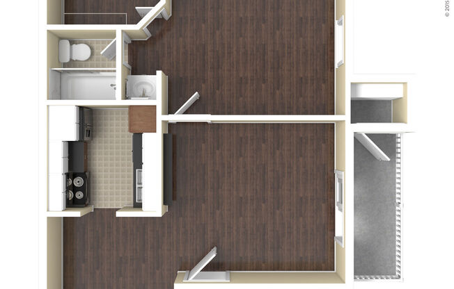 1 bed, 1 bath, 570 sqft, $865