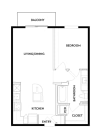 1 bed, 1 bath, 627 sqft, $1,445