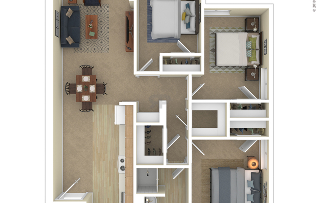 3 beds, 1 bath, 944 sqft, $3,265