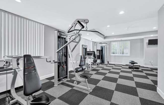 the gym is equipped with treadmills and other exercise equipment