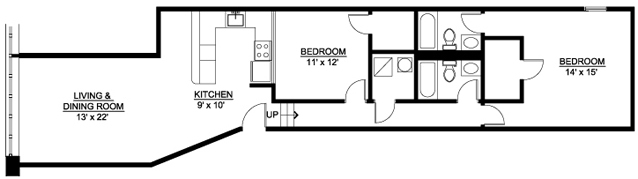 2 beds, 2 baths, 1,029 sqft, $1,650, Unit 602