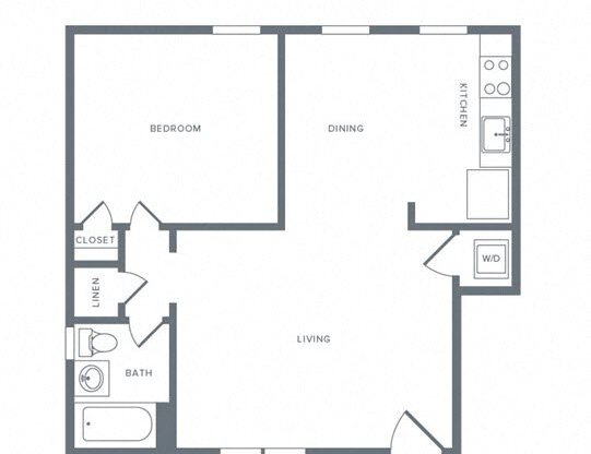 1 bed, 1 bath, 635 sqft, $2,400