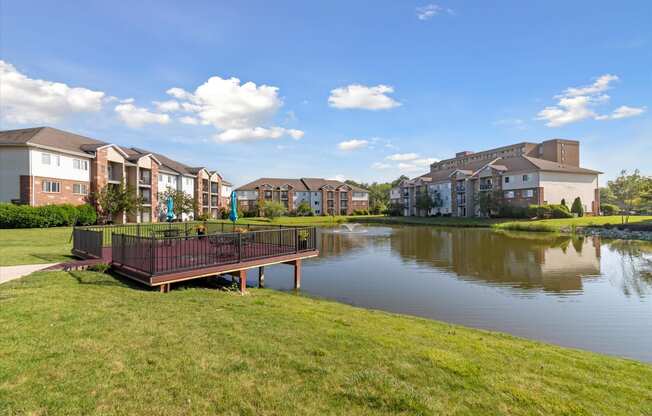 Community Pond with Patio