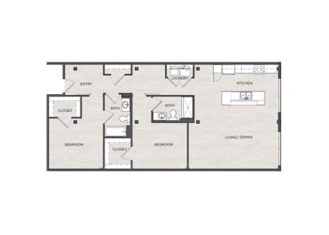 2 beds, 2 baths, 1,225 sqft, $1,518