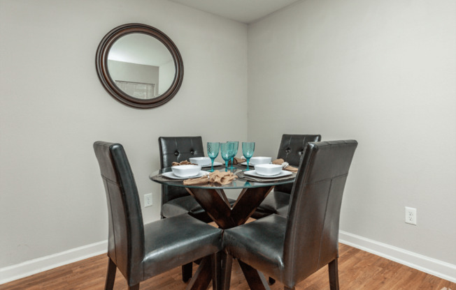 Dining room with table and four chairs