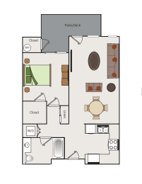 1 bed, 1 bath, 714 sqft, $2,438