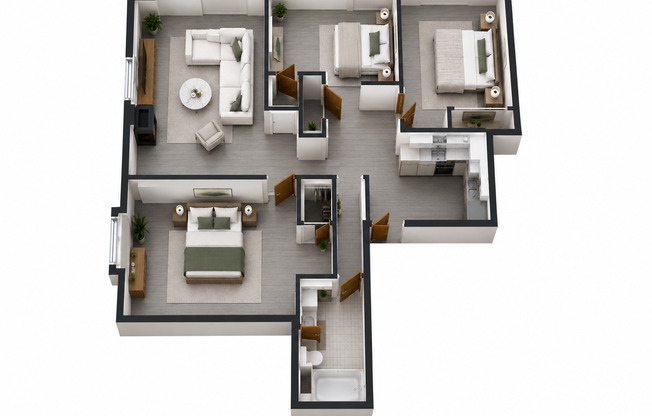 3 beds, 1 bath, 1,125 sqft, $2,425, Unit 512