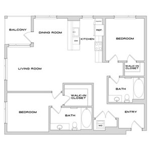 2 beds, 2 baths, 1,261 sqft, $5,001