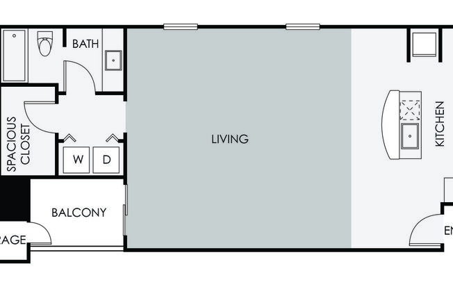 Studio, 1 bath, 820 sqft, $1,279