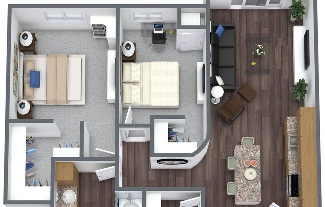 2 beds, 1 bath, 1,042 sqft, $1,872, Unit 246