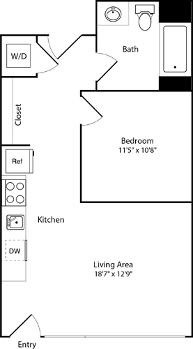 1 bed, 1 bath, 518 sqft, $2,391, Unit 106