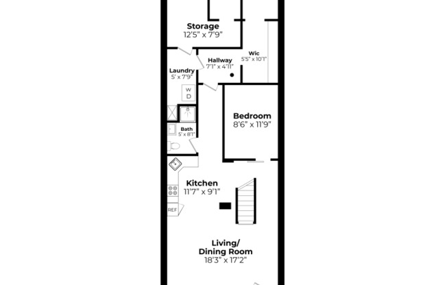 2 beds, 1 bath, $3,000, Unit 1