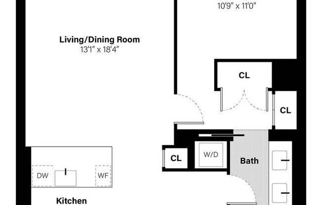 1 bed, 1 bath, 707 sqft, $10,000, Unit 34A