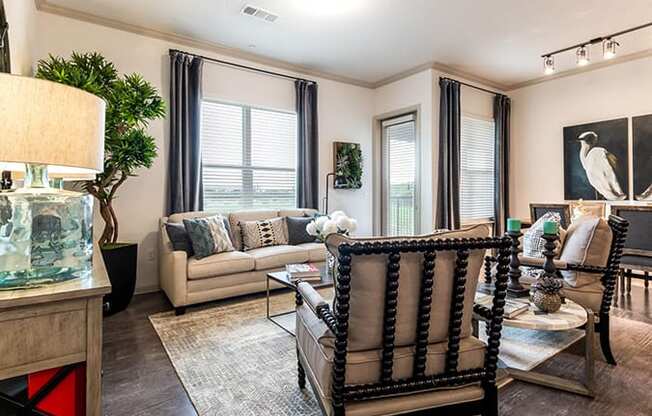 Trendy Living Room at Berkshire Creekside, New Braunfels, 78130