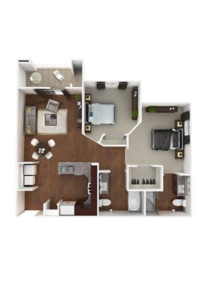 2 beds, 2 baths, 968 sqft, $2,074