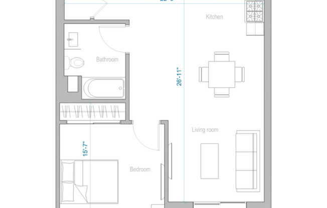 1 bed, 1 bath, 681 sqft, $2,515, Unit 320