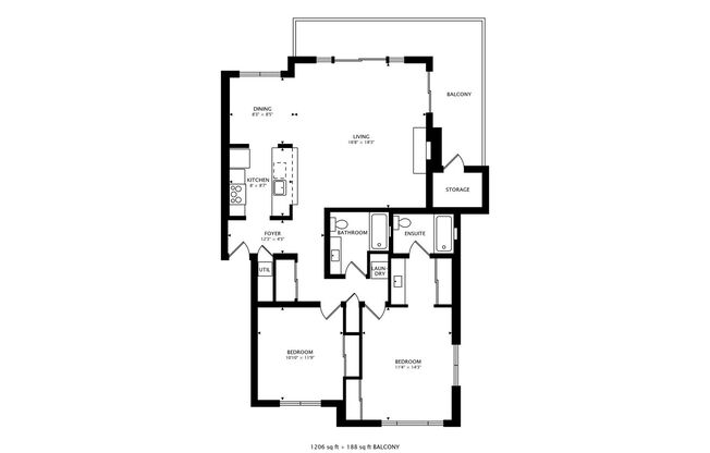 2 beds, 2 baths, 1,149 sqft, $3,221, Unit 3064