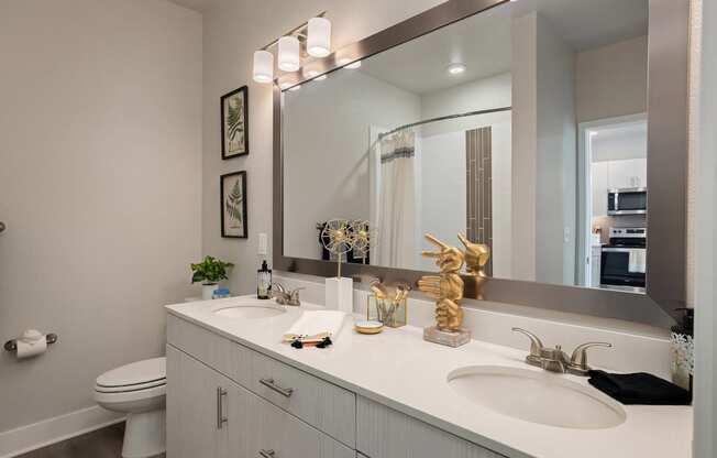 Element 25 double vanities in bathroom