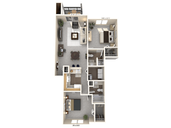 2 beds, 2 baths, 1,015 sqft, $1,611