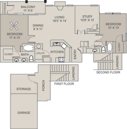 3 beds, 2 baths, 1,291 sqft, $1,750