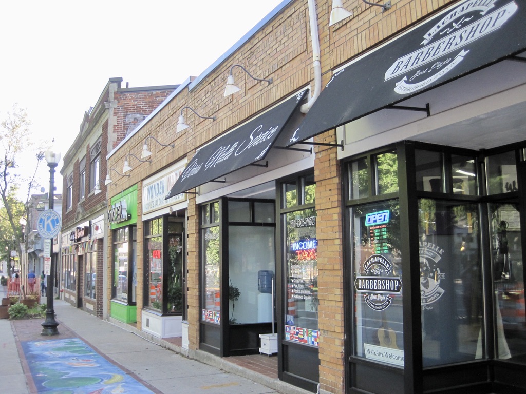 Roslindale Village Storefronts in Boston, MA